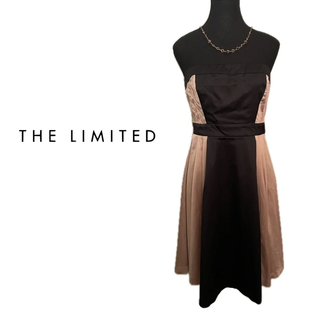 NWT Limited Satin Black Gold Bodice Strapless Cocktail Party Mini Micro Dress 6 - Picture 7 of 7